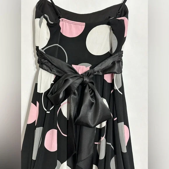 Ruby Rox Black Pink White Gray Polka Dot Tulle Hem Dress Vintage Y2K Size Small - Picture 5 of 7